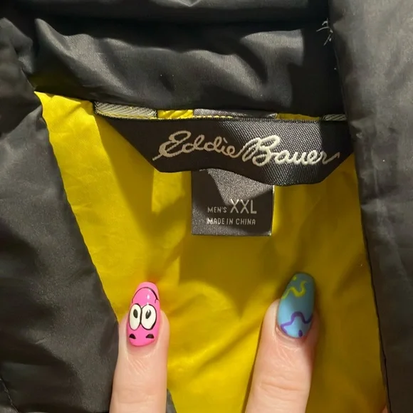 Black Puffer Jacket with Yellow Accents - Picture 7 of 7